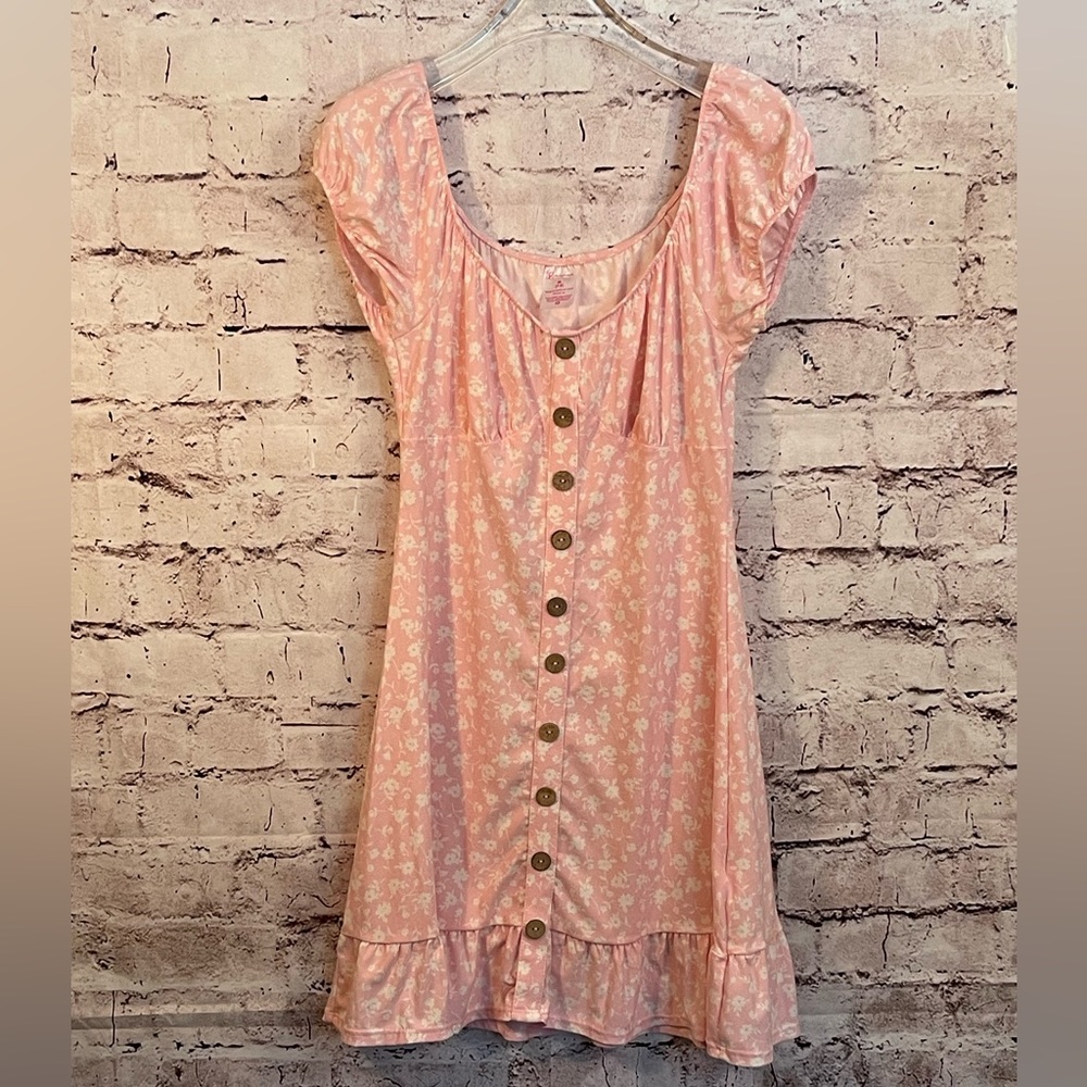 No Boundaries Juniors' Puff Sleeve Dress Size Medium 7/9